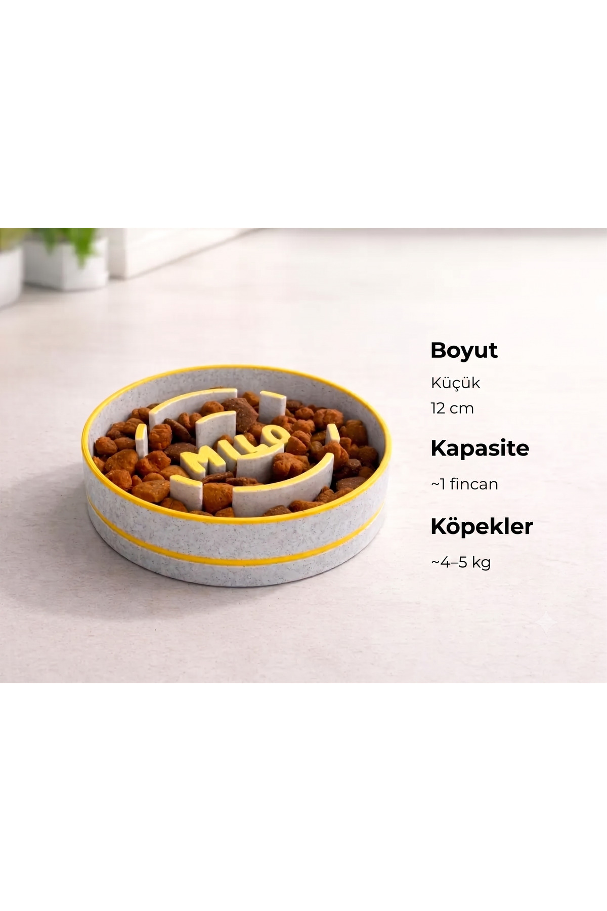 isimlikli Hızlı Yeme Önleyici Köpek Mama Kabı Labirent Tasarım Küçük Boy 12 cm