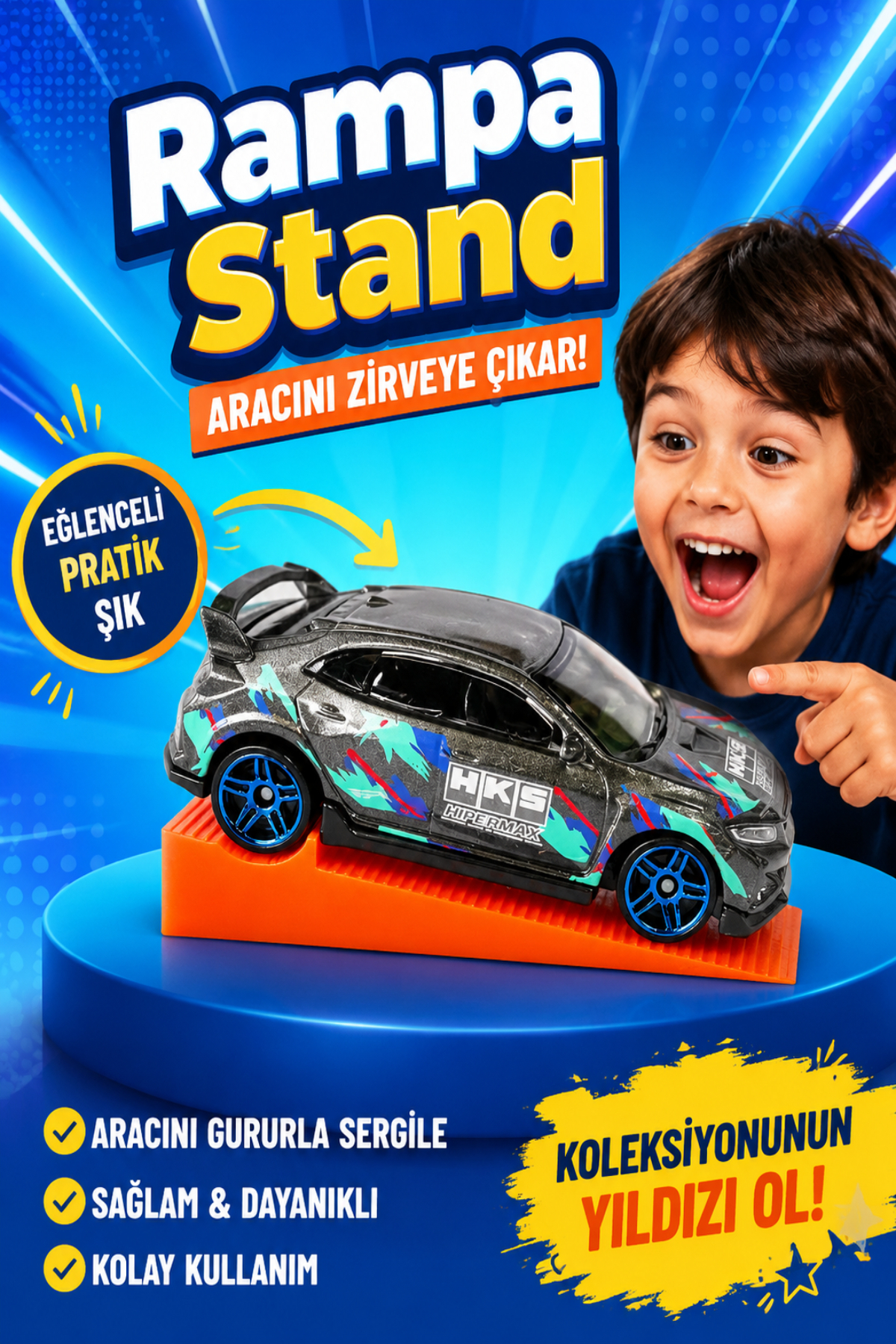 Model Araba Sergileme Standı 1/64 Ölçek Diecast SET 10 Adet
