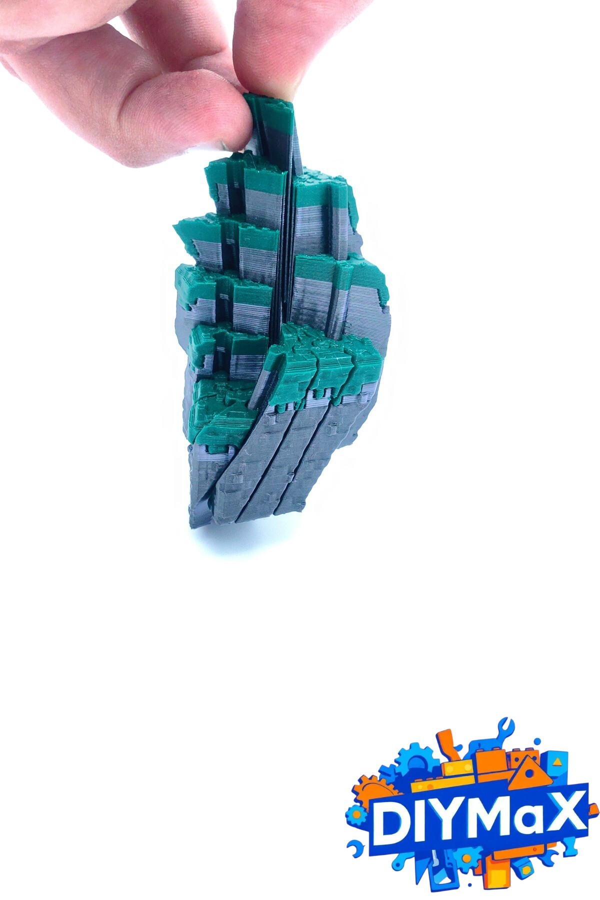 Minecraft Fidget Çim Küp 3.5cm | Pixel Art Kaydırmalı Stres Oyuncağı – El Oyuncağı