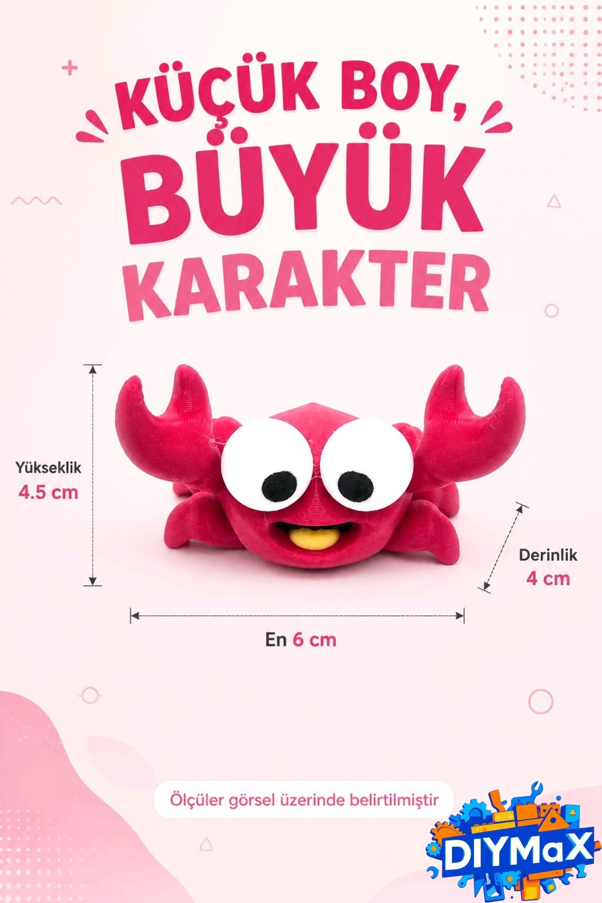 Sevimli Yengeç Kalem Fırça Tutucu 🦀 | Masa Aksesuarı | Ofis & Öğrenci Hediyesi | Dekor Süs