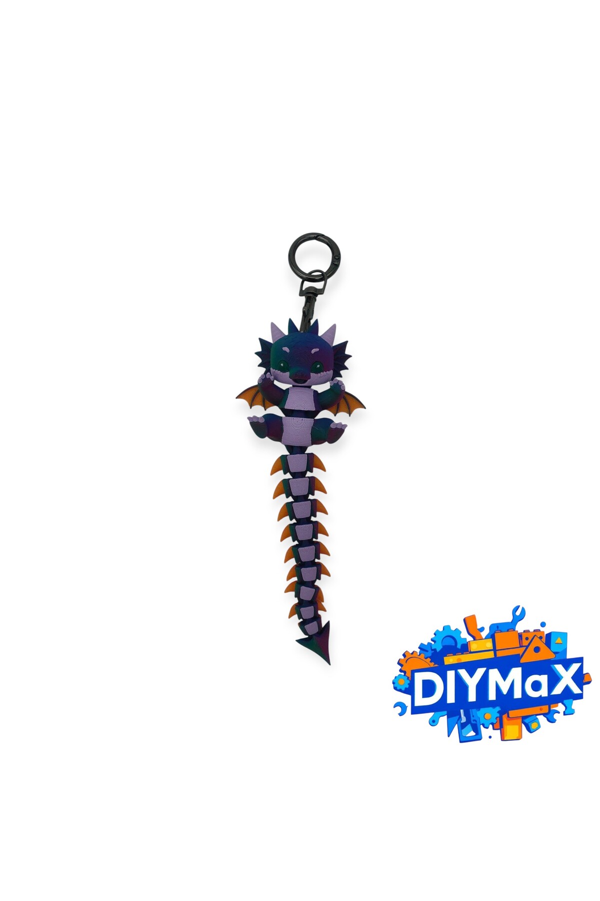 Gökkuşağı Ejderhası: Hareketli Bebek Ejderha Anahtarlık - Eğlenceli El Oyuncağı (15cm)