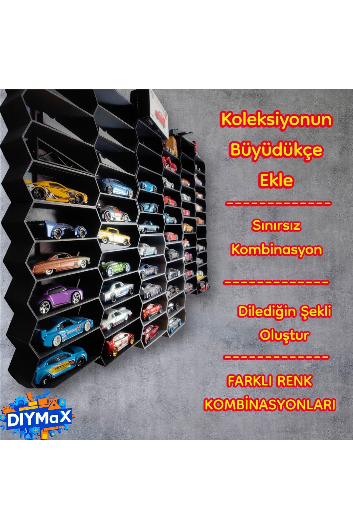 10'lu Duvar Standı 1/64 Ölçek Diecast Model Araba Sergileme Rafı Koleksiyon Askısı Oyuncak