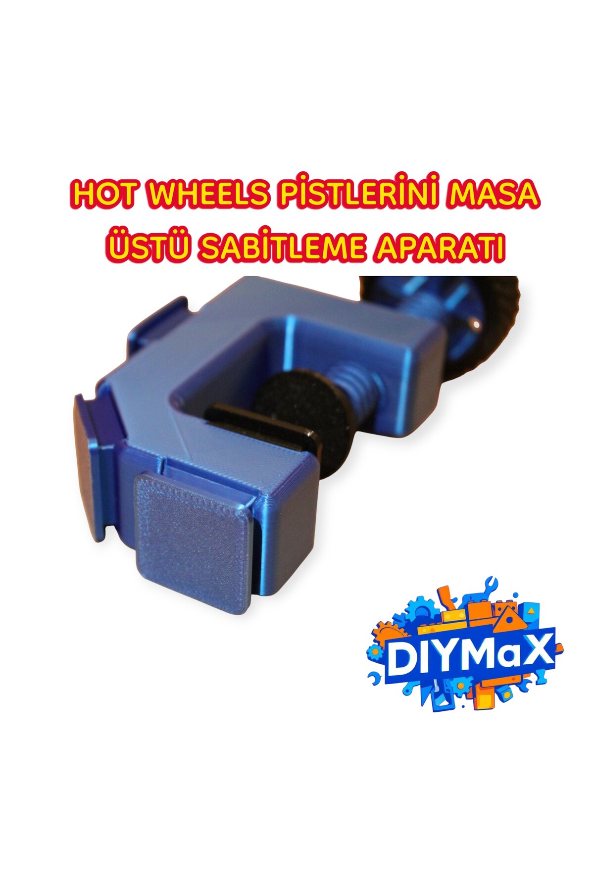 Yarış Pisti Kelepçesi | 1/64 Mini Araç Pistleri İçin 3 Açılı Masa Sabitleme Aparatı | Kaymaz Taban