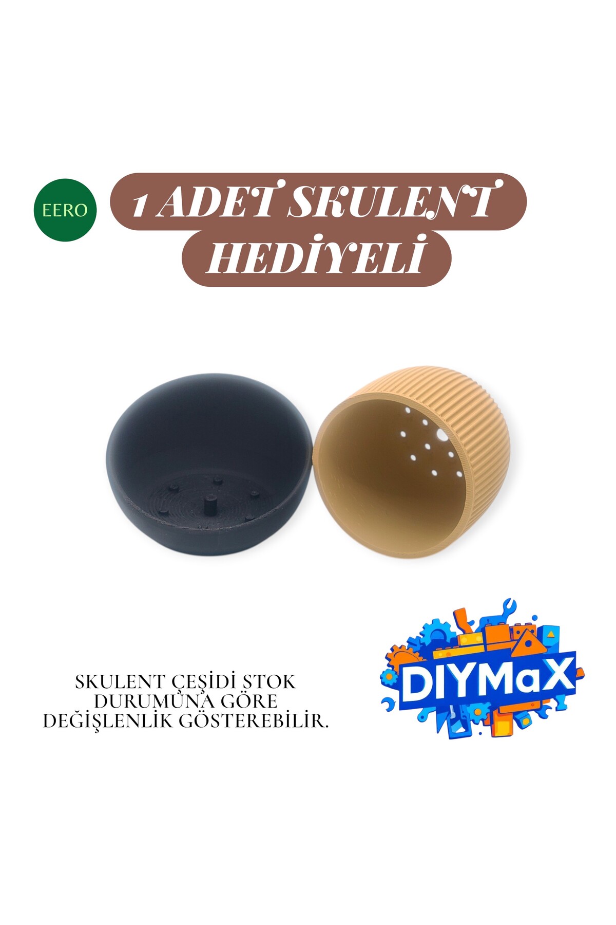 Eero Planter Saksı 8x8 cm Dekoratif Modern Minimal Sukulent Saksısı Kaktüs Saksı