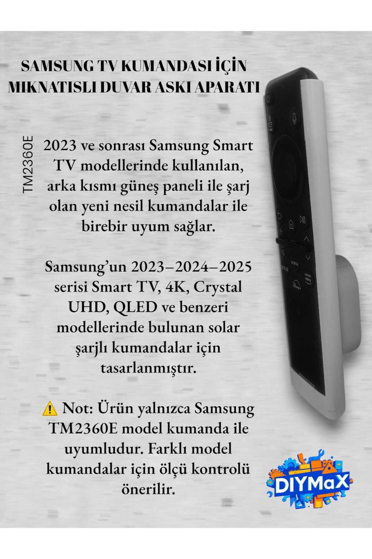 Samsung TM2360E Solar Kumanda Koruyucu Kılıf ve Duvar Askısı