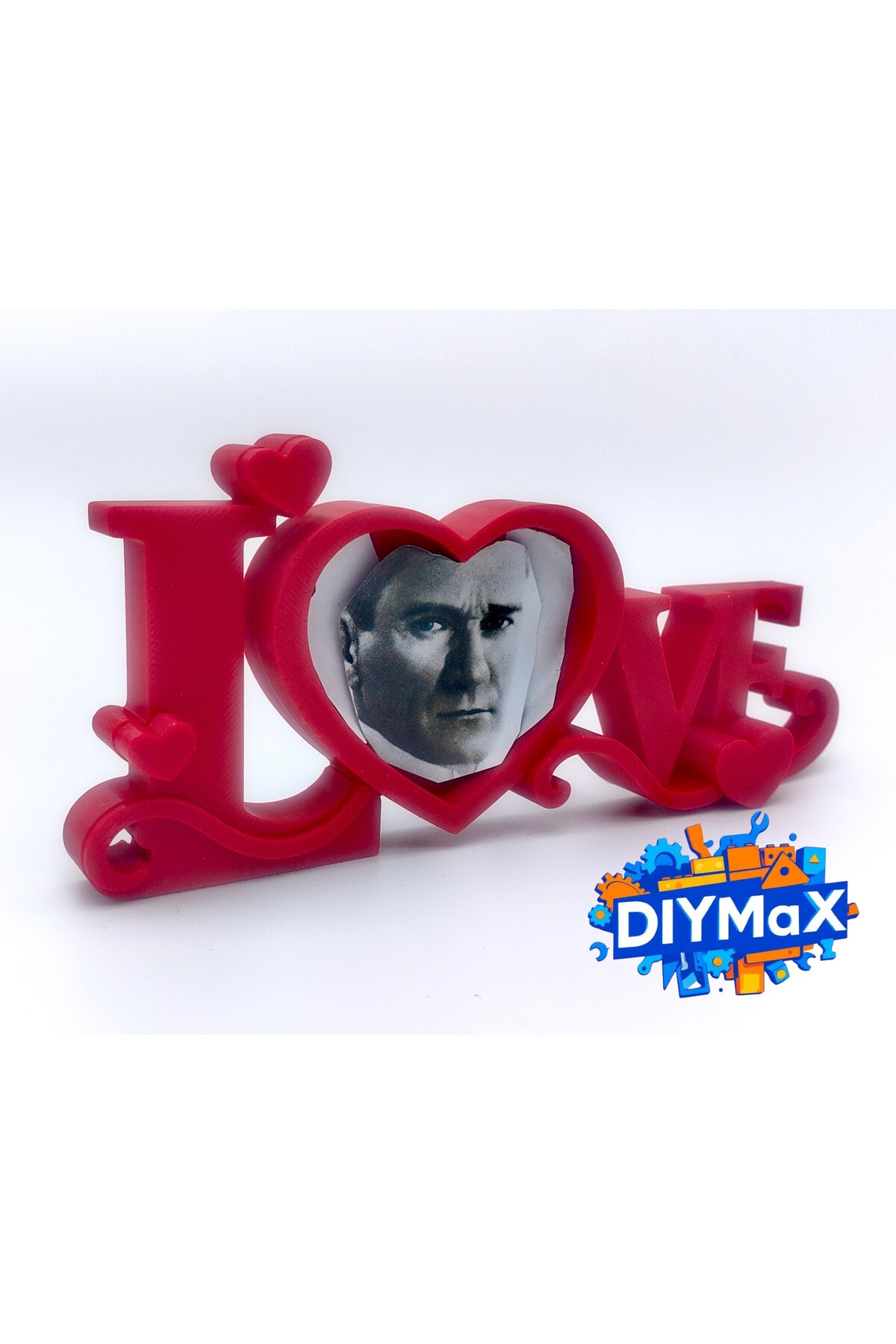 LOVE Yazılı Fotoğraf Tutucu Stand – Kırmızı Dekoratif Fotoğraf Çerçevesi