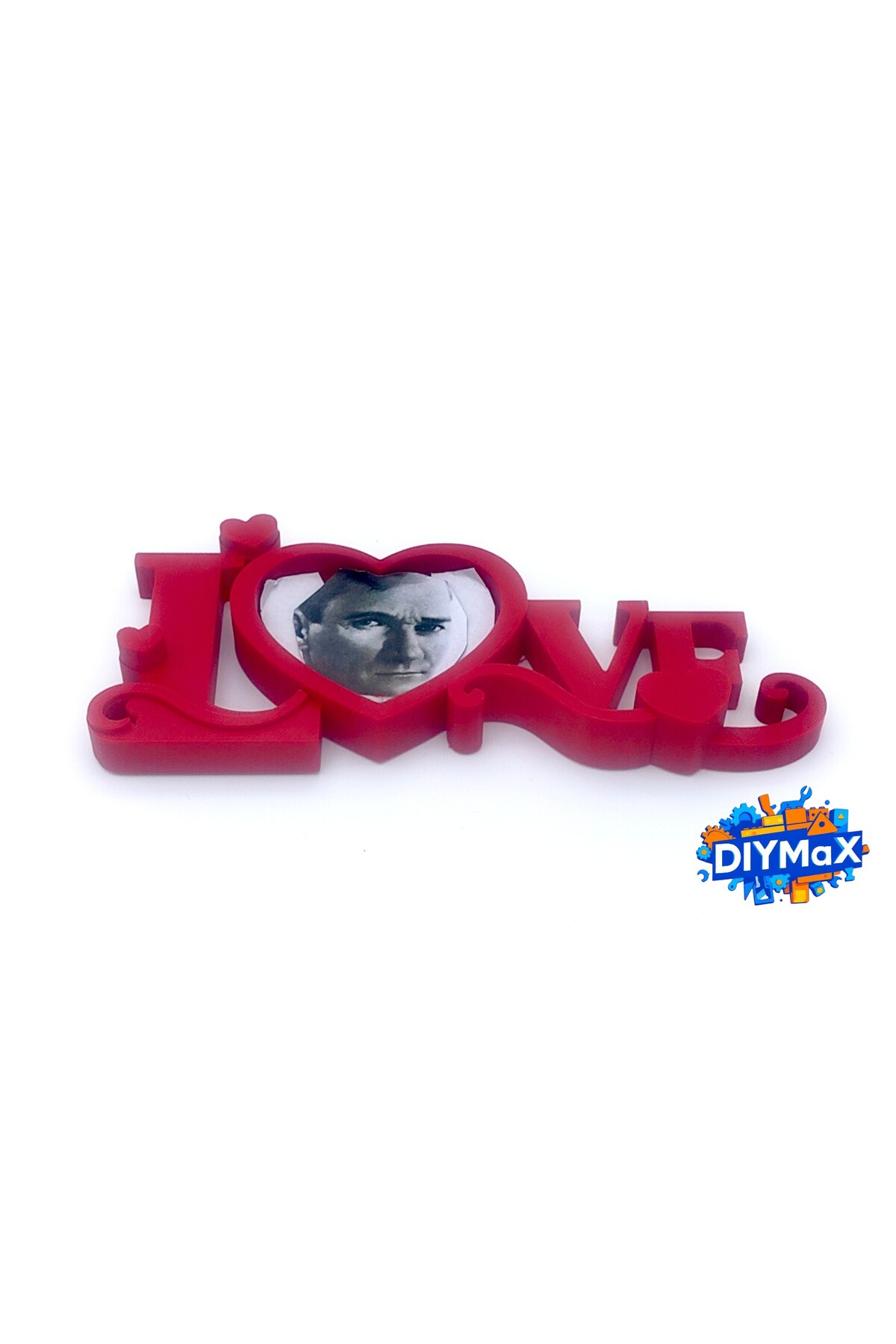 LOVE Yazılı Fotoğraf Tutucu Stand – Kırmızı Dekoratif Fotoğraf Çerçevesi