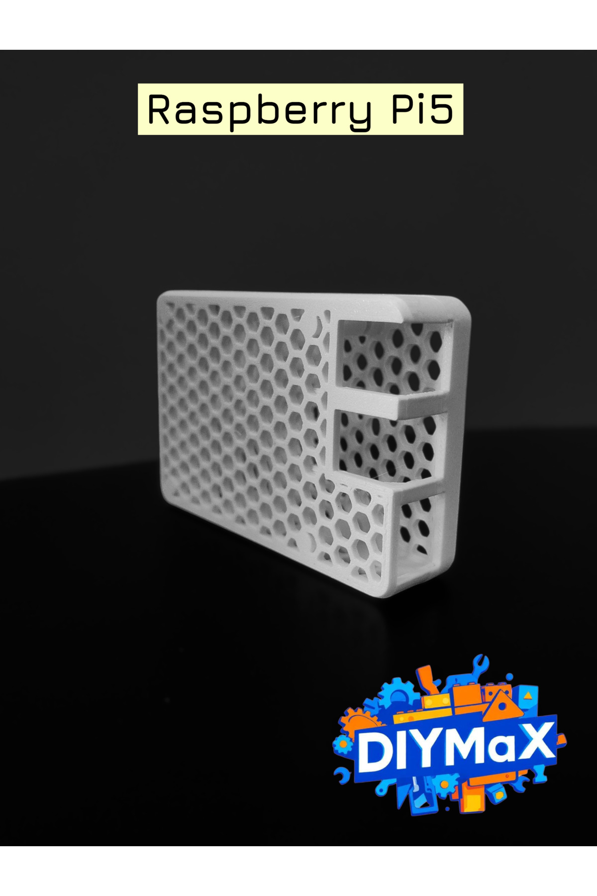 Raspberry Pi 5 Honeycomb Case – Snap-Fit Montaj, Üstün Hava Akışı