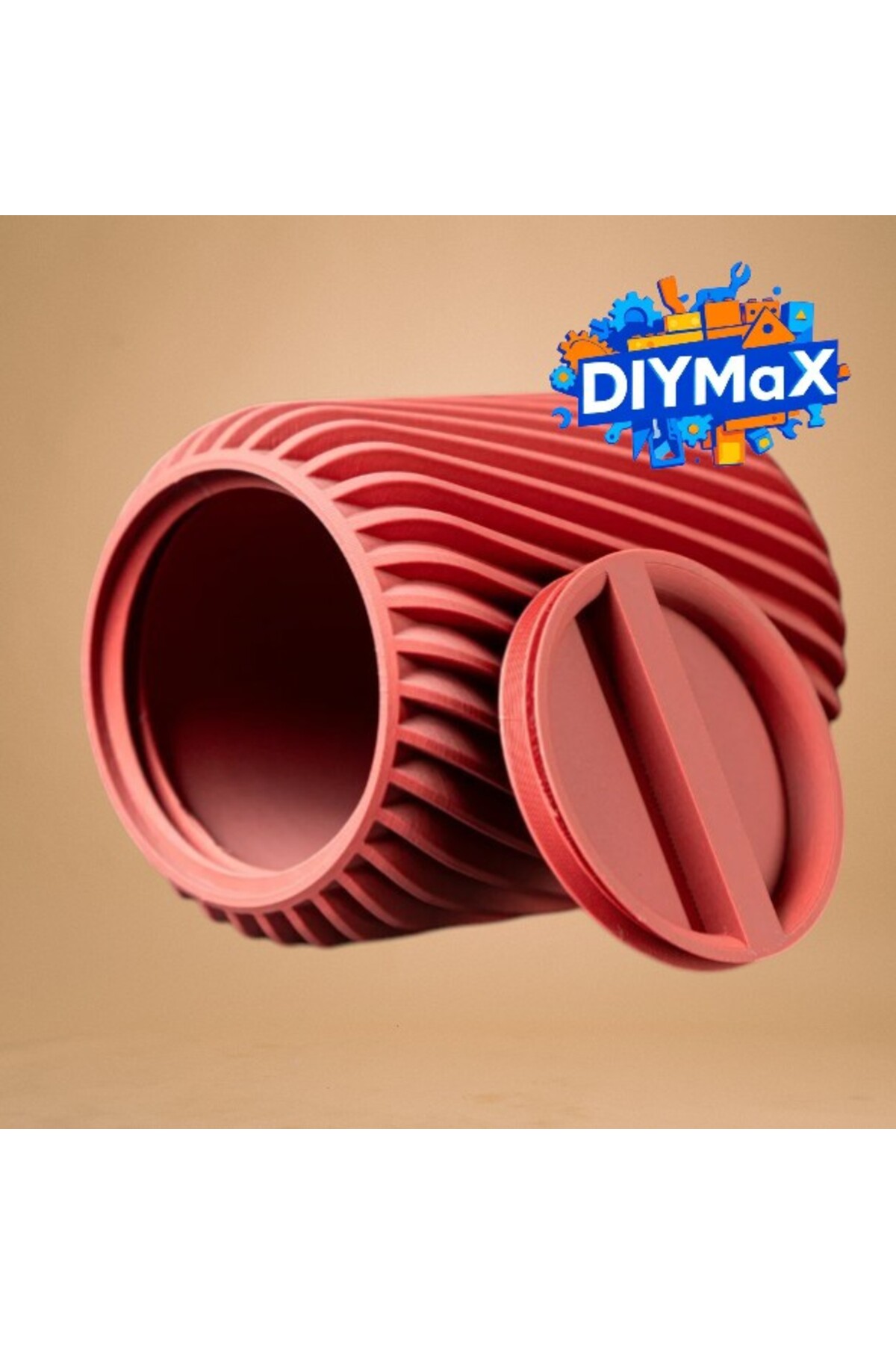 Ribbed Saklama Kutusu Modern Çizgili Dekoratif Minimal Tasarım - 3 ADET