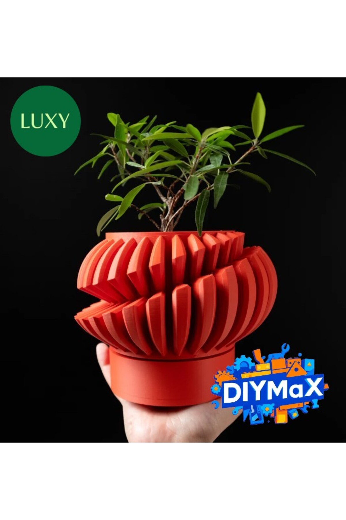 LUXY Modern Saksı 7 cm – Alt Taban 2.5 cm Dekoratif Bitki Saksısı Salon Balkon Ofis