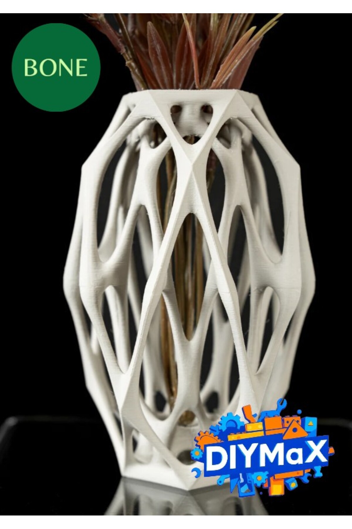 BONE Çiçeklik Vazo 20 cm – Modern Dekoratif Bitki & Çiçek Saksısı Salon Balkon Ofis