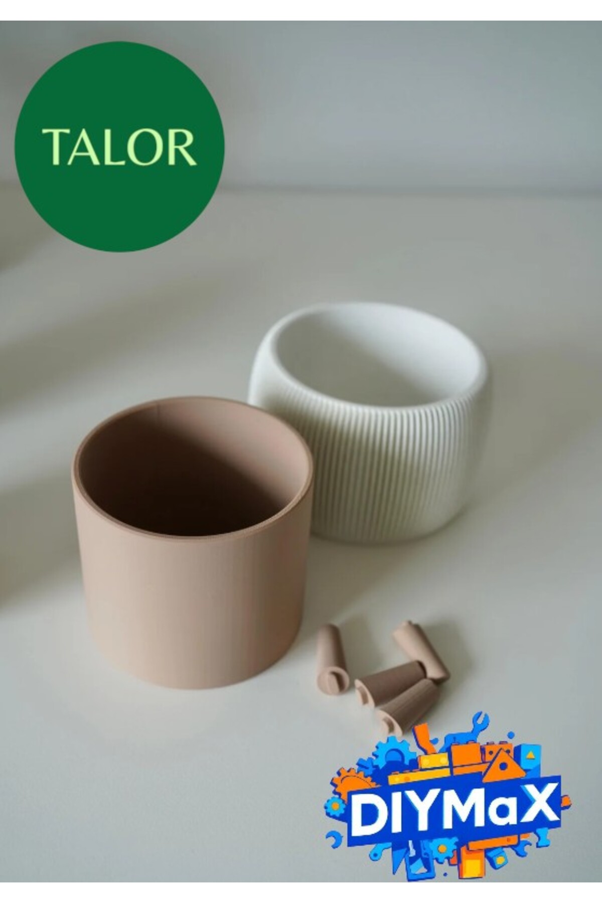 TALOR Ayaklı Saksı 2 Farklı Boy 9 cm ve 6 cm Modern Dekoratif Bitki Saksısı