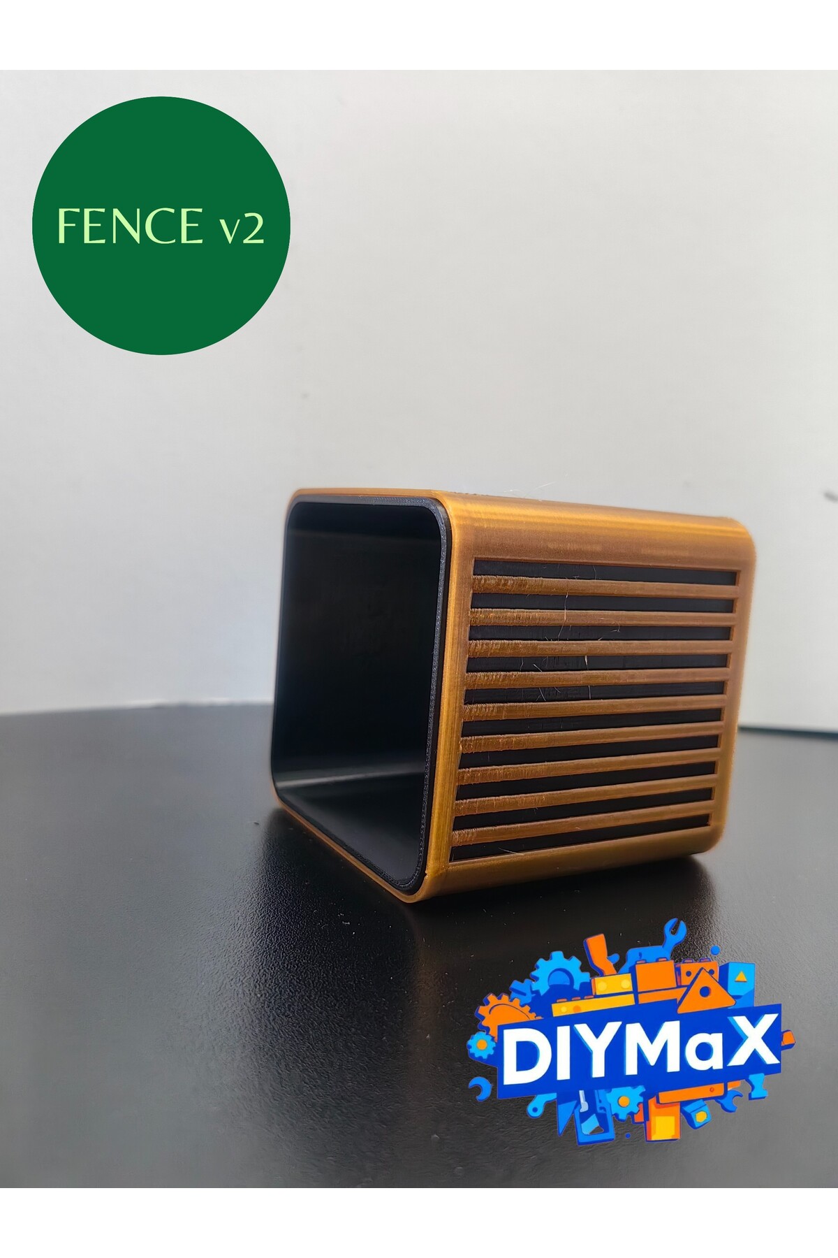 Fence V2 İç İçe Geçmeli 2 Parça Saksı & Organizer 8x8x8 cm Modern Dekoratif Masaüstü Tasarım
