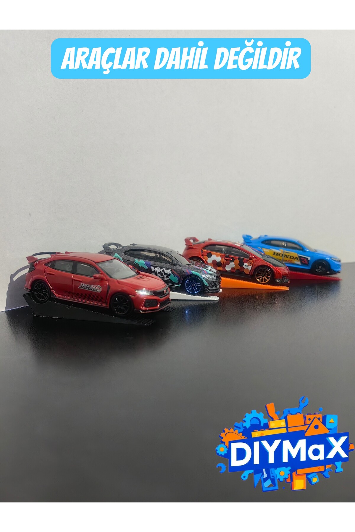 1/64 Ölçek Diecast Araba Rampa Standı – Koleksiyon Sergileme Platformu - 50 ADET