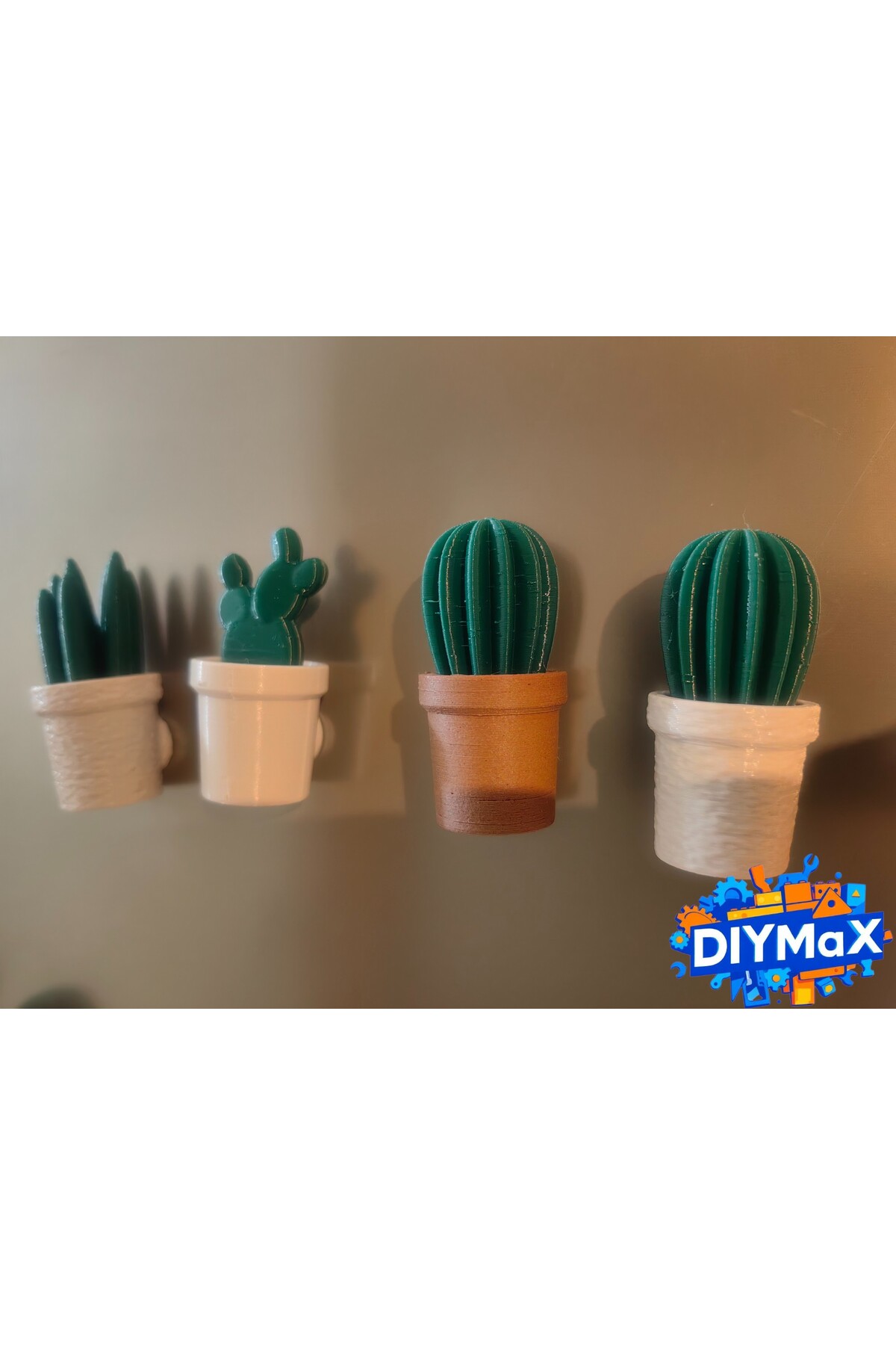 5’li Kaktüs Magnet Seti – Sevimli Mini Saksılı Kaktüs Buzdolabı Süsü