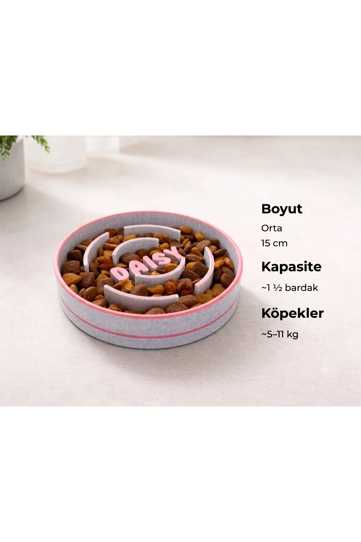 ORTA BOY - Hızlı Yeme Önleyici Köpek Mama Kabı - Kişiye Özel Labirent Tasarım Anti-Stress Diyet Kabı