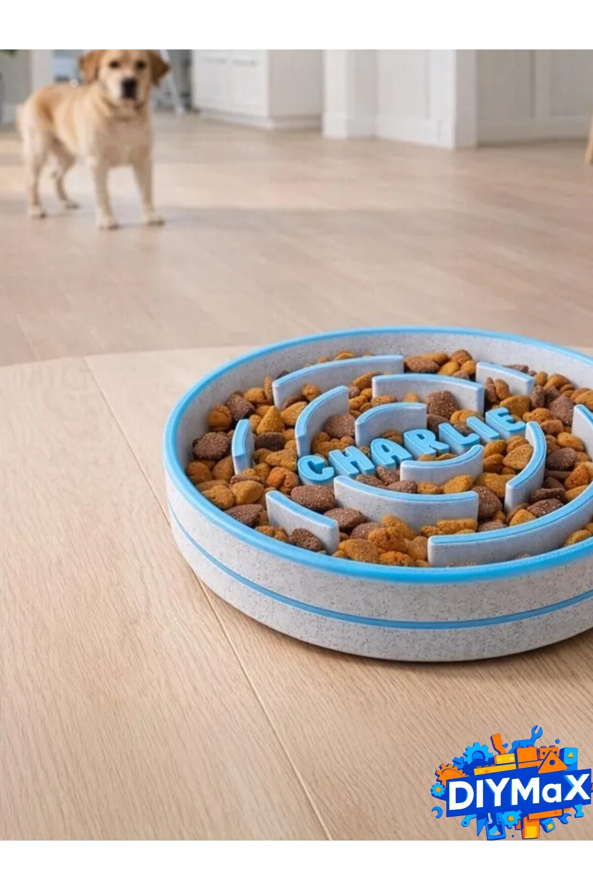İsimli Hızlı Yemek Önleyici Köpek Mama Kabı - Labirent Tasarım Anti-Stress Diyet Kabı - KÜÇÜK BOY
